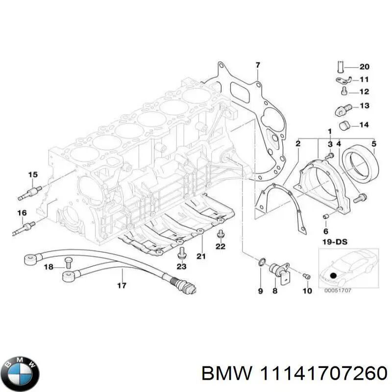 Junta, cárter de mando, izquierda para BMW 3 (E46)