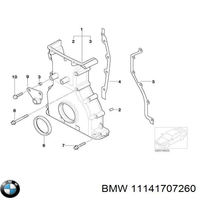 Junta tapa frontal del motor izquierda BMW 11141707260 precio, desde 8,28 EUR