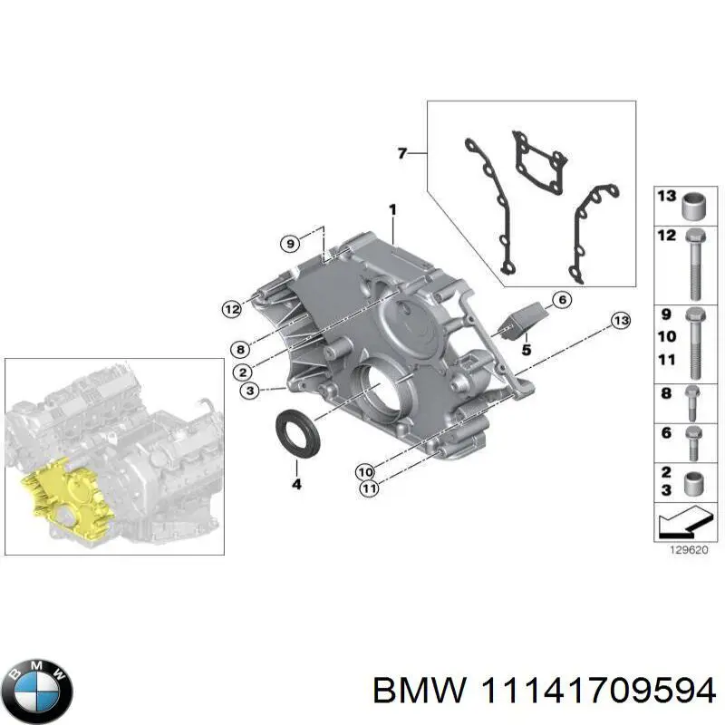 Comprar 11141709594 BMW Junta de tapa frontal del motor