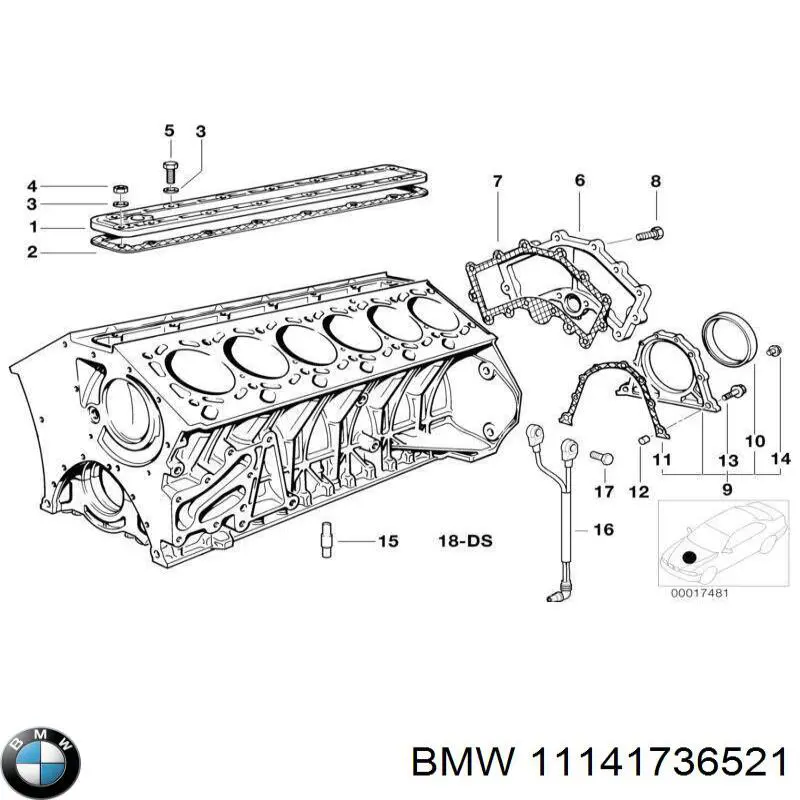 Comprar 11141736521 BMW Junta de tapa trasera del cigüeñal