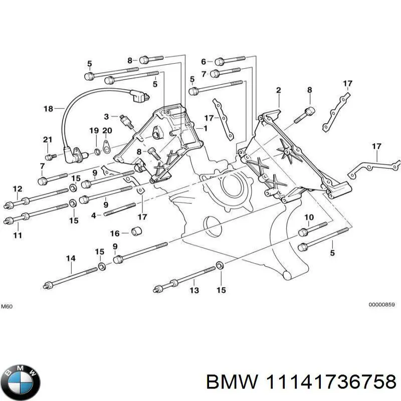 11141736758 BMW junta, tubo de escape