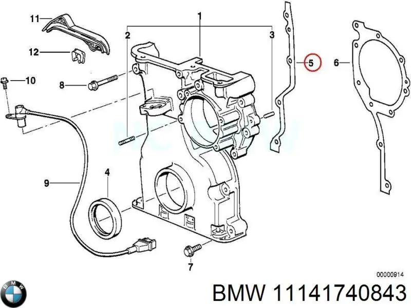 Junta, cárter de mando, derecha para BMW 3 (E36)