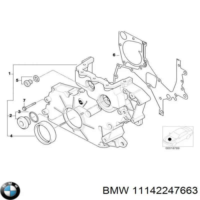 Anillo retén, cigüeñal frontal para BMW 3 (E46)
