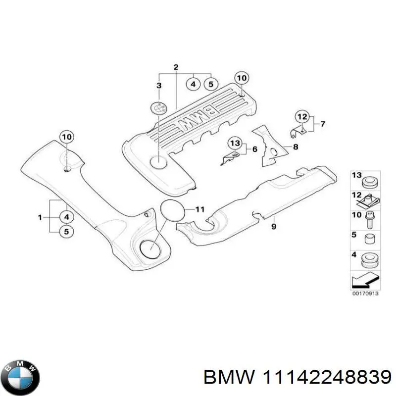 Comprar 11142248839 BMW Moldura de cristal trasero