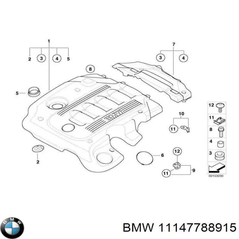 11147788915 BMW moldura de luneta trasera