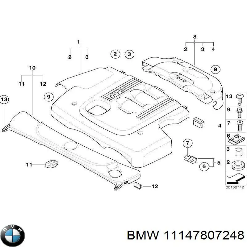 11147807248 BMW Tapa del motor decorativa