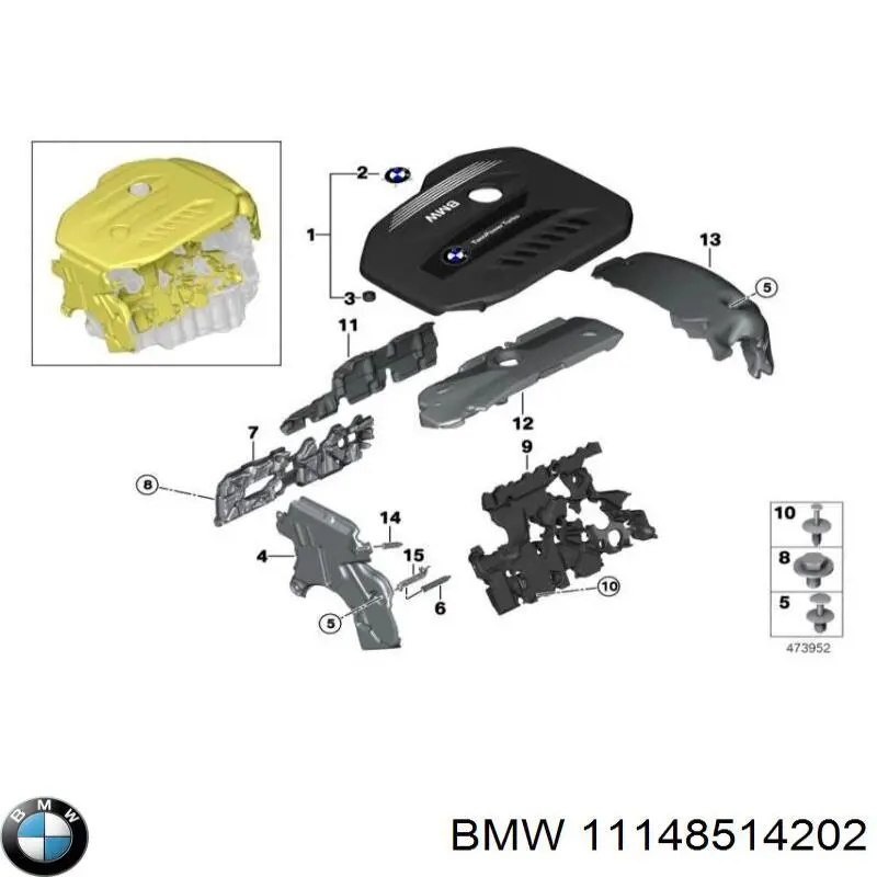 Cubierta decorativa del motor BMW 11148514202 precio, desde 100,19 EUR