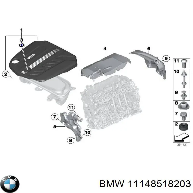 11148518203 BMW Tapa del motor decorativa