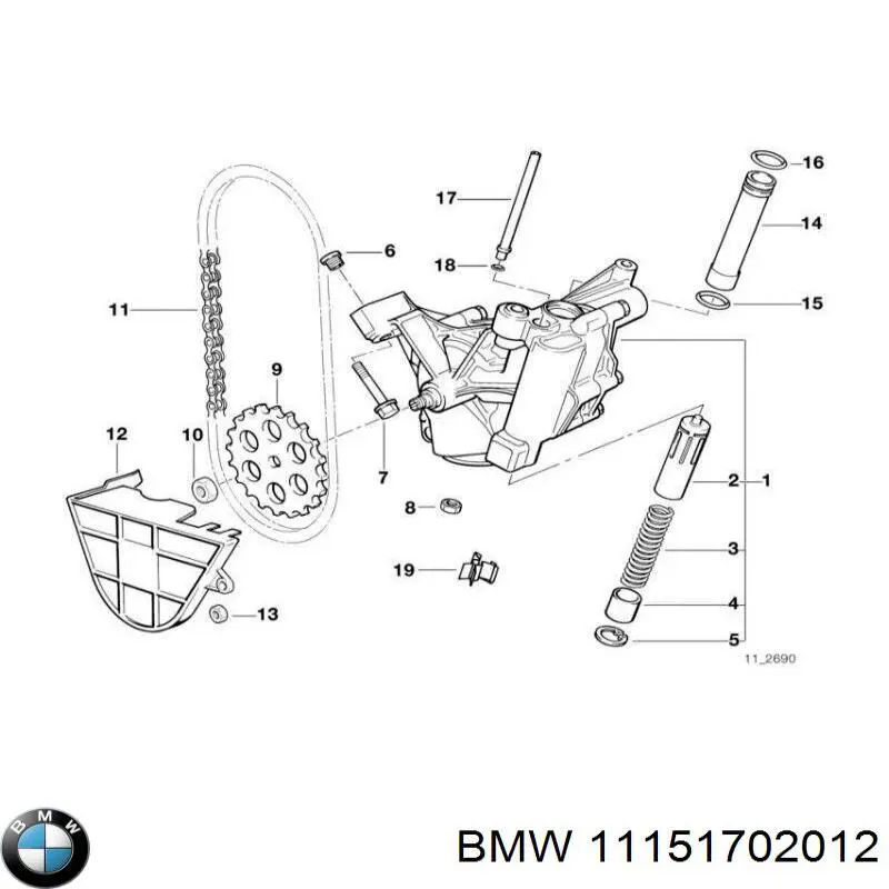 11151702012 BMW tubo de ventilacion del carter (separador de aceite)