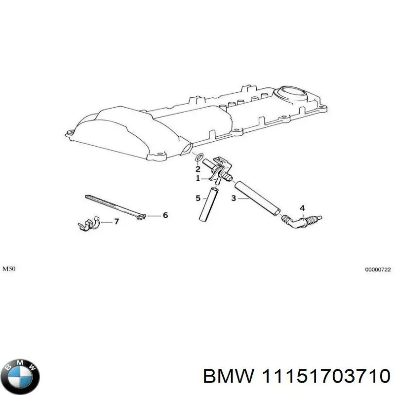 11151703710 BMW brida del separador de aceite de ventilación del cárter