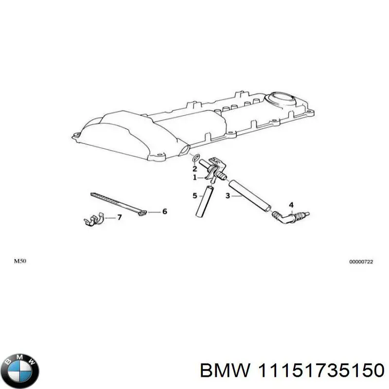 11151735151 BMW tubo de ventilacion del carter (separador de aceite)