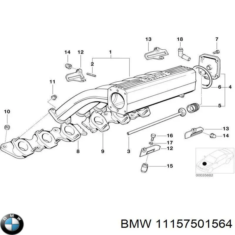 11151736410 BMW válvula, ventilaciuón cárter