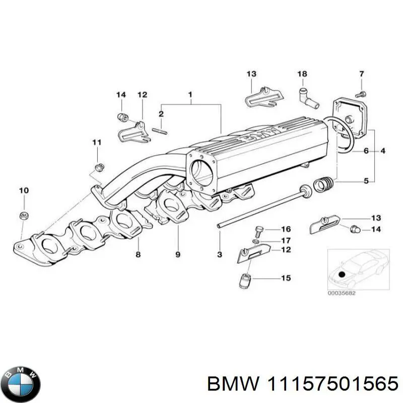 11157501565 BMW válvula, ventilaciuón cárter