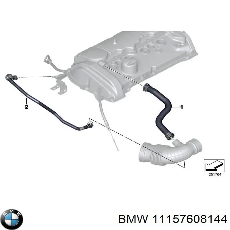 11157608144 BMW tubo de ventilacion del carter (separador de aceite)