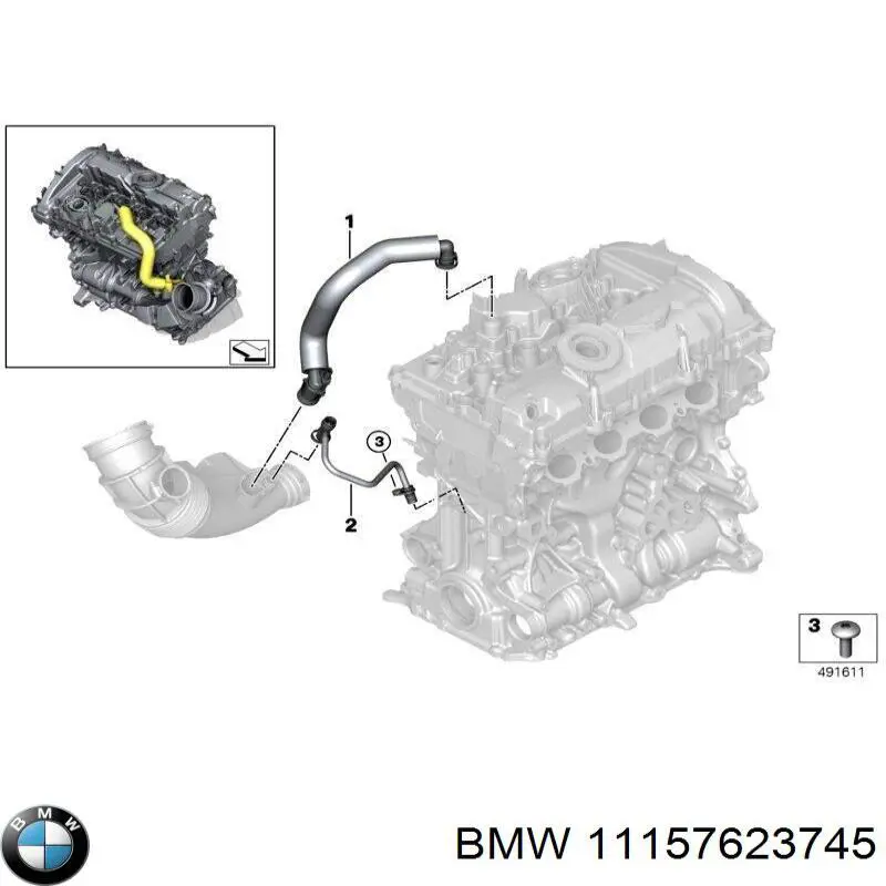 Tubo flexible, ventilación bloque motor para BMW X4 (G02, F98)