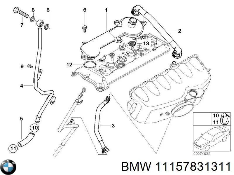 Válvula PCV BMW 11157831311 precio, desde 6,77 EUR