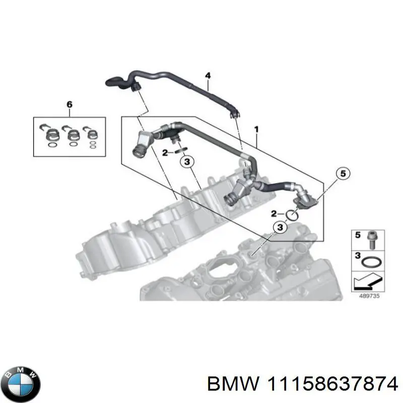 11158637874 BMW tubo de ventilacion del carter (separador de aceite)