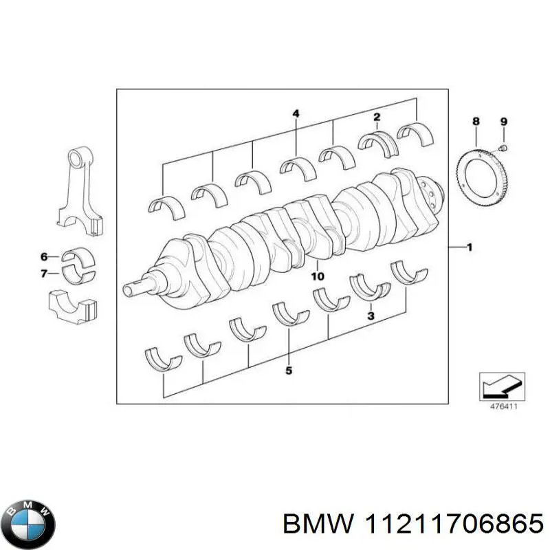 Juego de cojinetes de cigüeñal, cota de reparación (+0,50 mm) BMW 11211706865 precio, desde 60,42 EUR