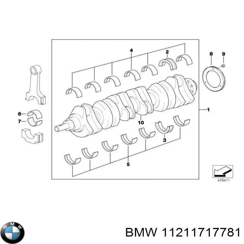 Juego de cojinetes de cigüeñal, cota de reparación (+0,25 mm) BMW 11211717781 precio, desde 69,63 EUR