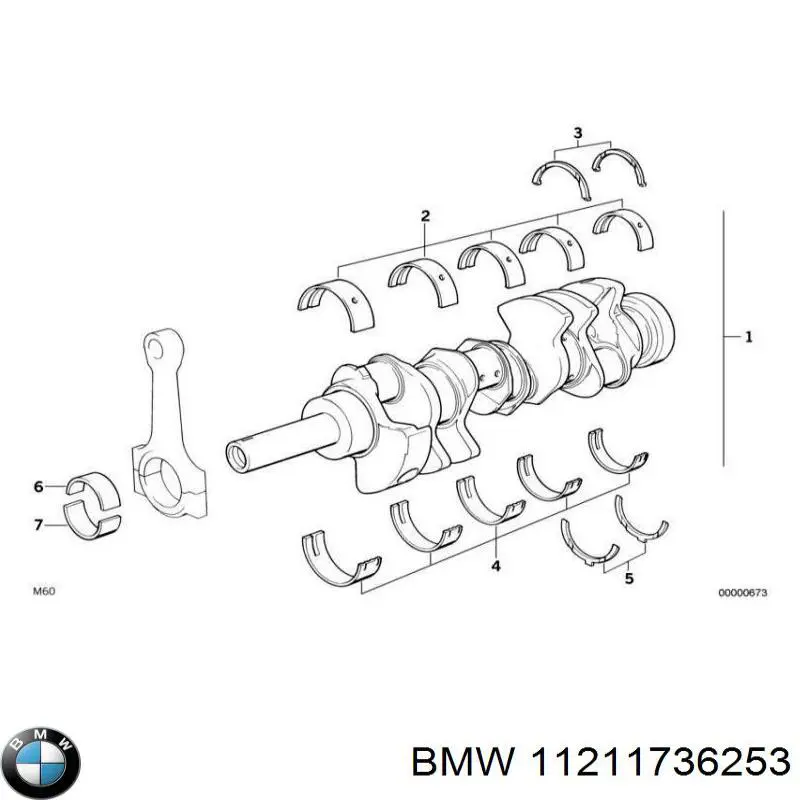 Disco distanciador, cigüeñal, superior para BMW 5 (E34)