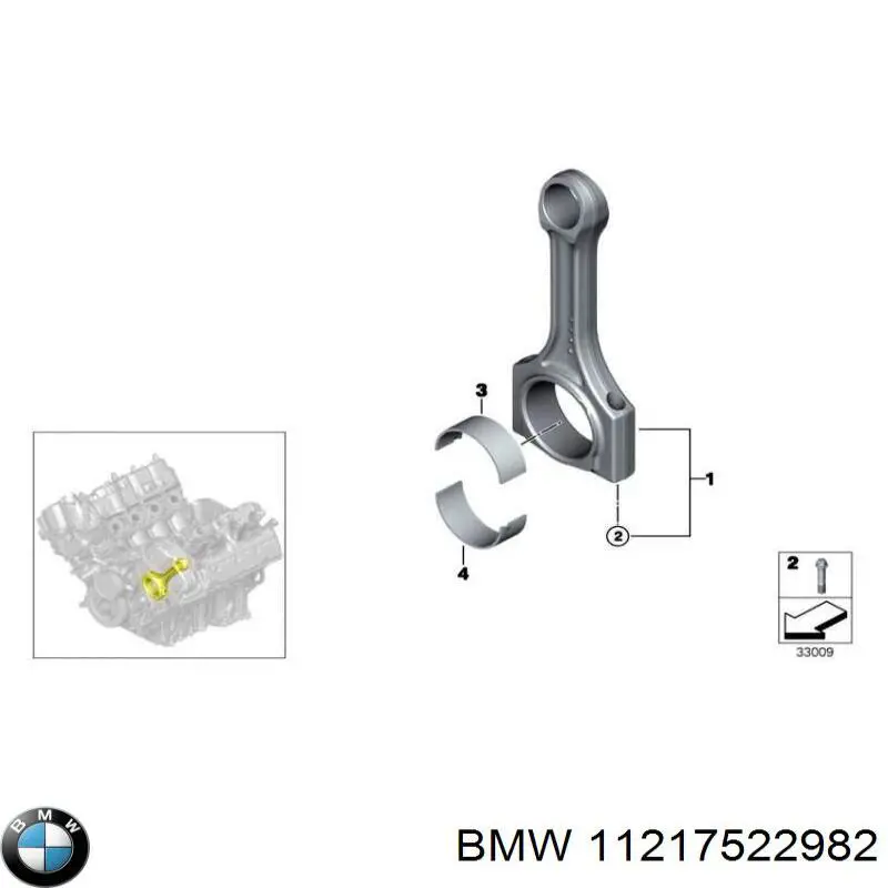11217522982 BMW juego de cojinetes de cigüeñal, estándar, (std)
