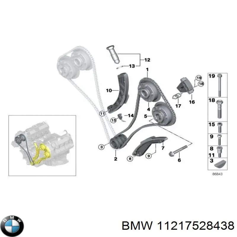 Rueda dentada, cigüeñal para BMW 7 (E65, E66, E67)