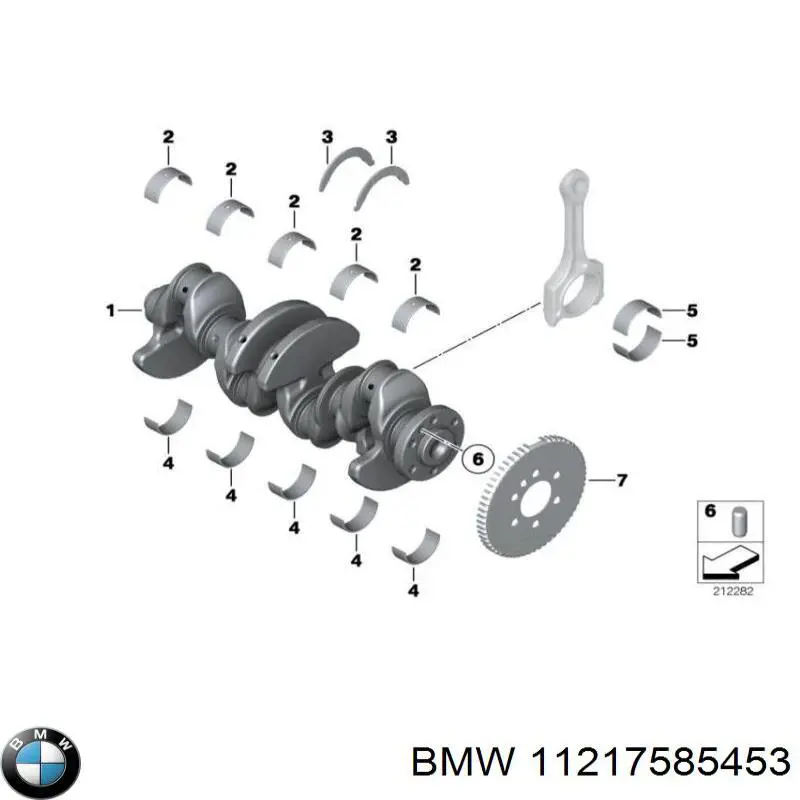 11217585453 BMW juego de cojinetes de cigüeñal, cota de reparación +0,25 mm