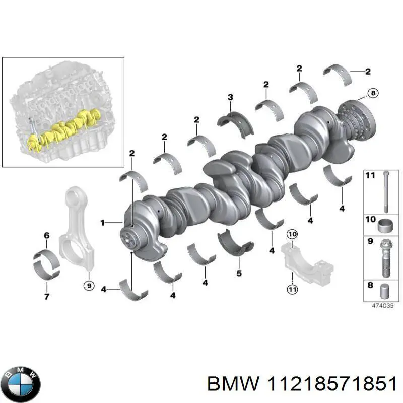 Cigüeñal para BMW 8 (G16, F93)