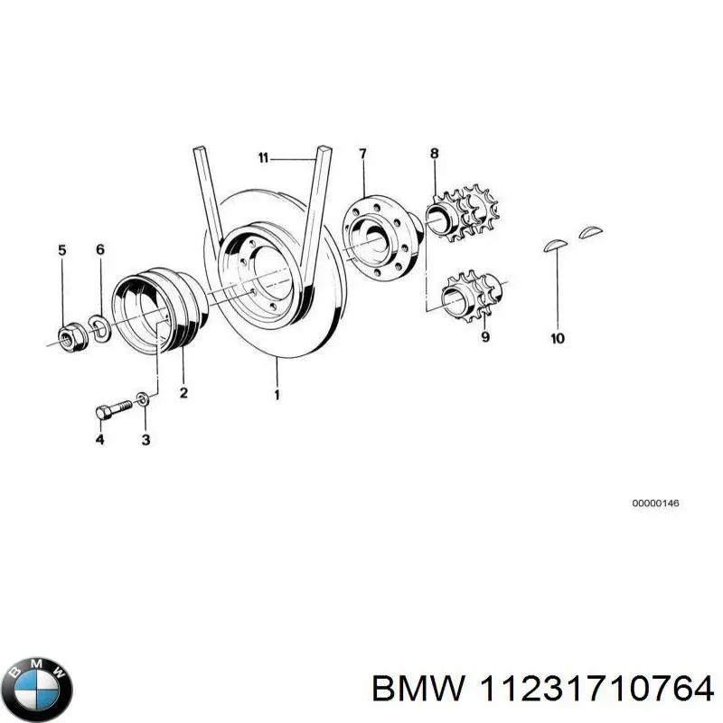 11231710764 BMW polea, cigüeñal