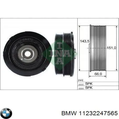 Comprar 11232247565 BMW La polea del cigüeñal