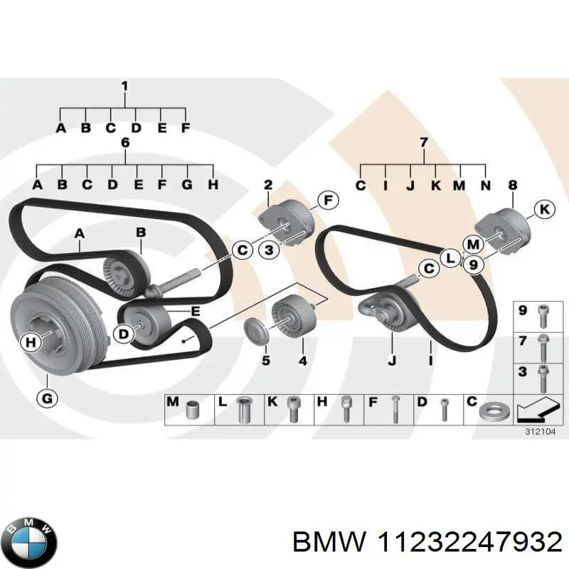Perno de la polea del cigüeñal para BMW 5 (E61)