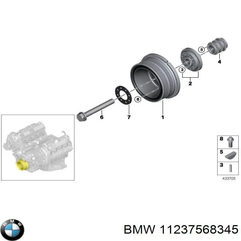 Polea del cigüeñal BMW 11237568345 precio, desde 98,15 EUR