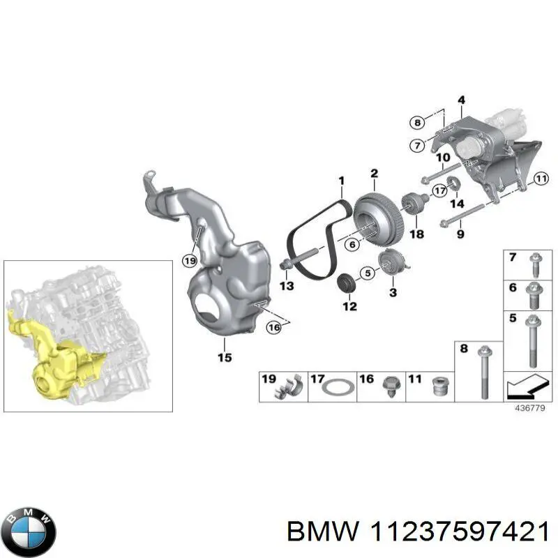 Cubo del cigüeñal BMW 11237597421 precio, desde 87,88 EUR