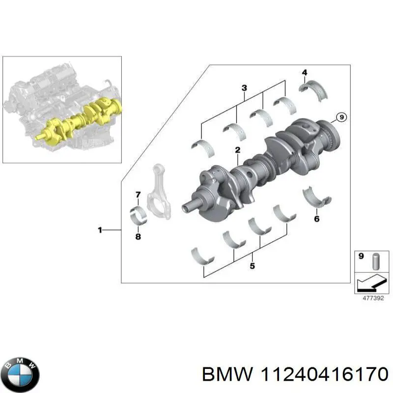 11241438928 BMW cojinetes de biela
