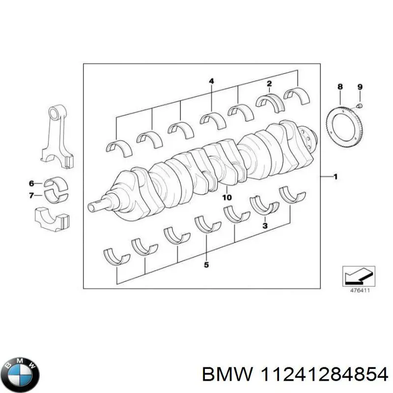 Juego de cojinetes de biela, cota de reparación (+0,50 mm) BMW 11241284854 precio, desde 35,48 EUR