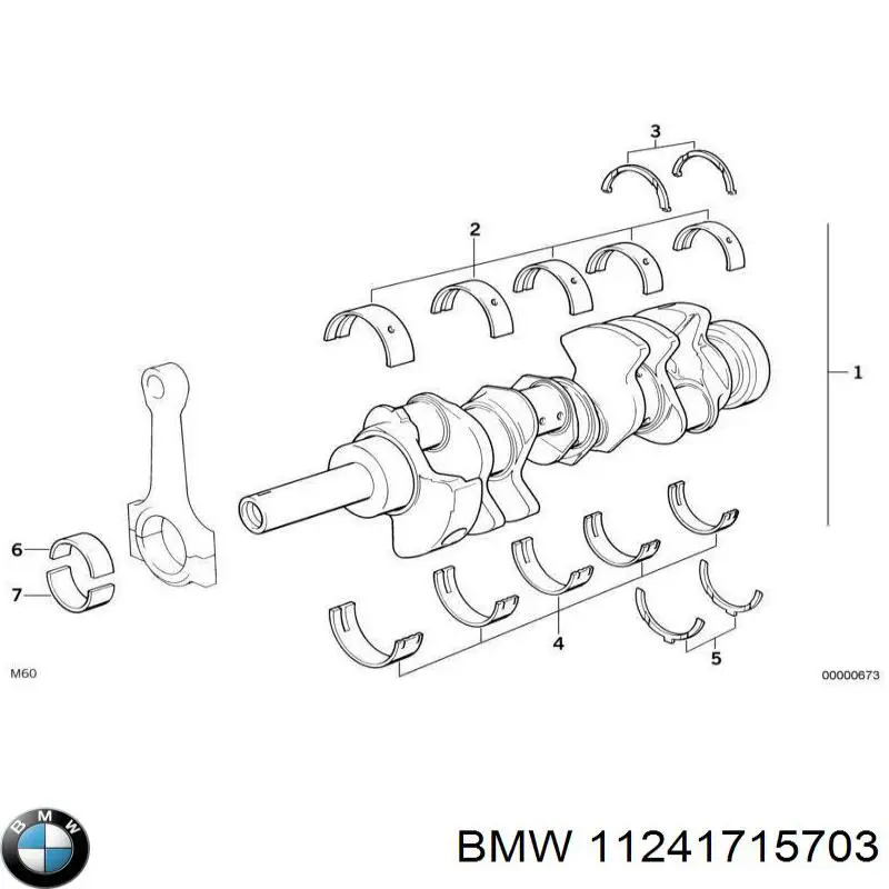 Cojinetes de biela, cota de reparación +0,25 mm para BMW 7 (E32)