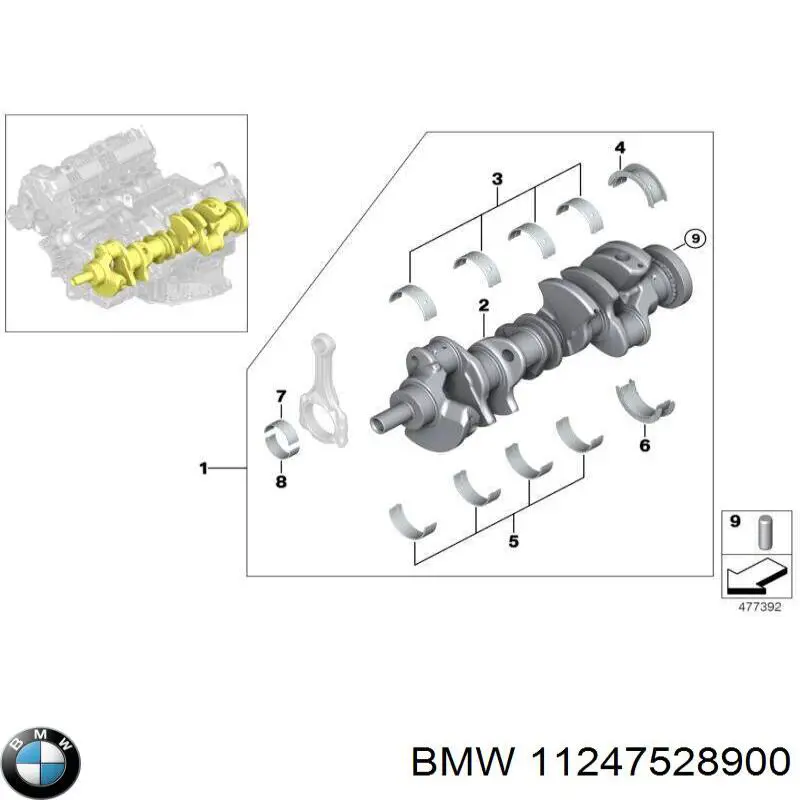 11247528900 BMW cojinetes de biela