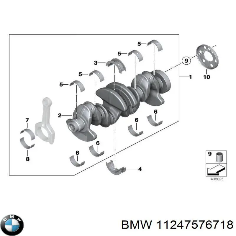 11247576718 BMW juego de cojinetes de cigüeñal, cota de reparación +0,25 mm