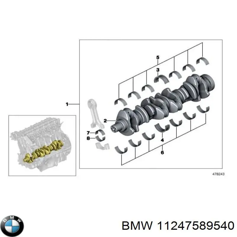 Biela del motor para BMW 5 (F10)