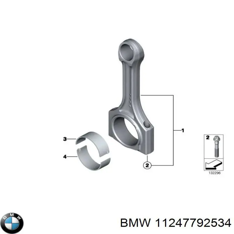 Juego de cojinetes de biela, cota de reparación (+0,25 mm) 7787128 BMW