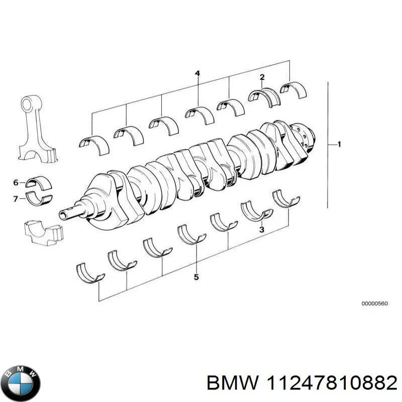 11247810882 BMW juego de cojinetes de biela, cota de reparación +0,25 mm