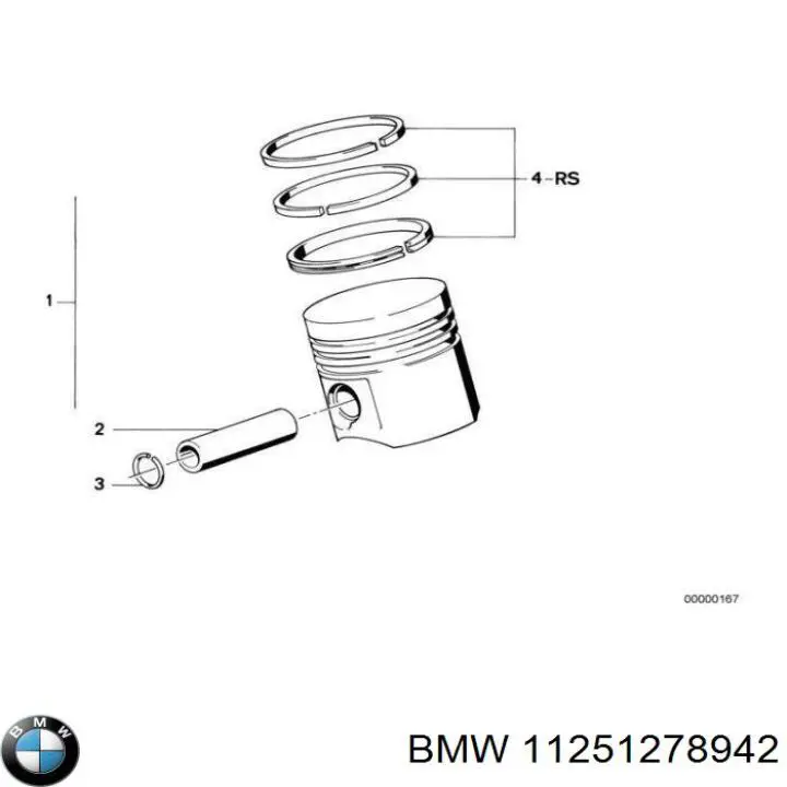 11251278942 BMW aros de pistón para 1 cilindro, std