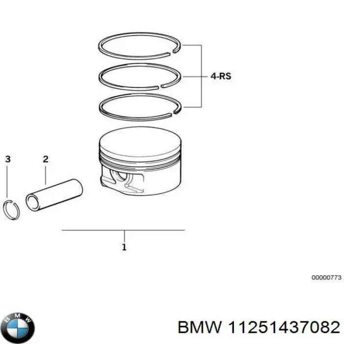 11251437082 BMW pistón completo para 1 cilindro, std