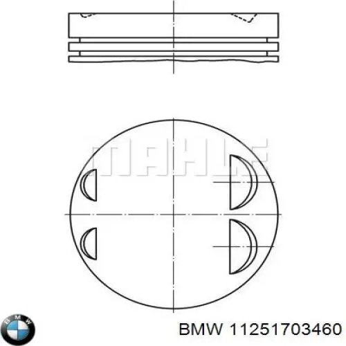 11251703460 BMW pistón completo para 1 cilindro, cota de reparación + 0,25 mm