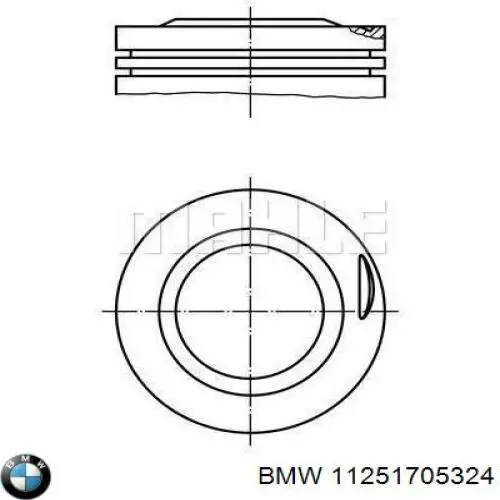 Pistón completo para 1 cilindro, cota de reparación + 0,25 mm para BMW 5 (E34)