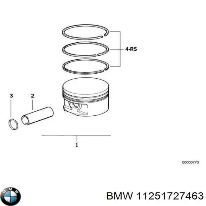 11251727463 BMW juego de aros de pistón de motor, cota de reparación +0,25 mm