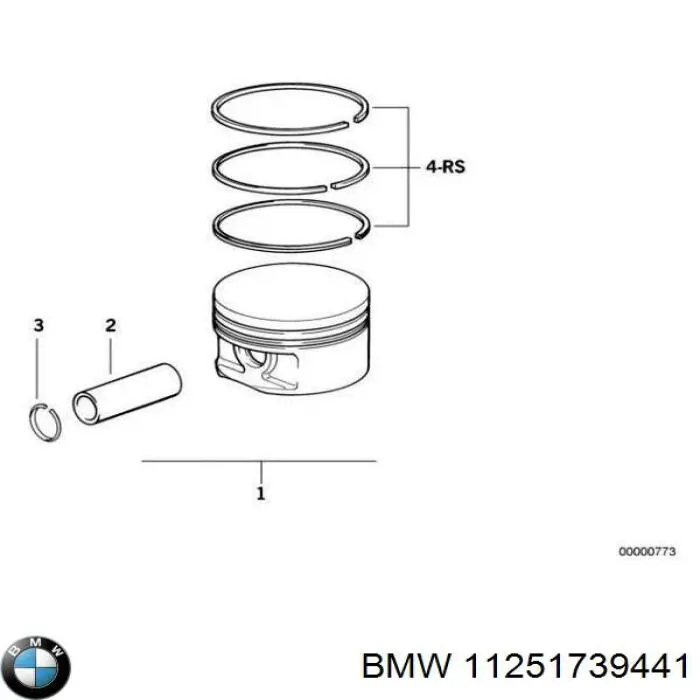 11251739441 BMW aros de pistón para 1 cilindro, std
