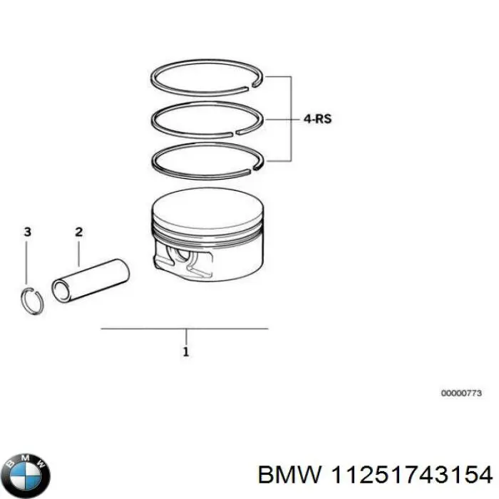 11251743154 BMW pistón completo para 1 cilindro, cota de reparación + 0,50 mm