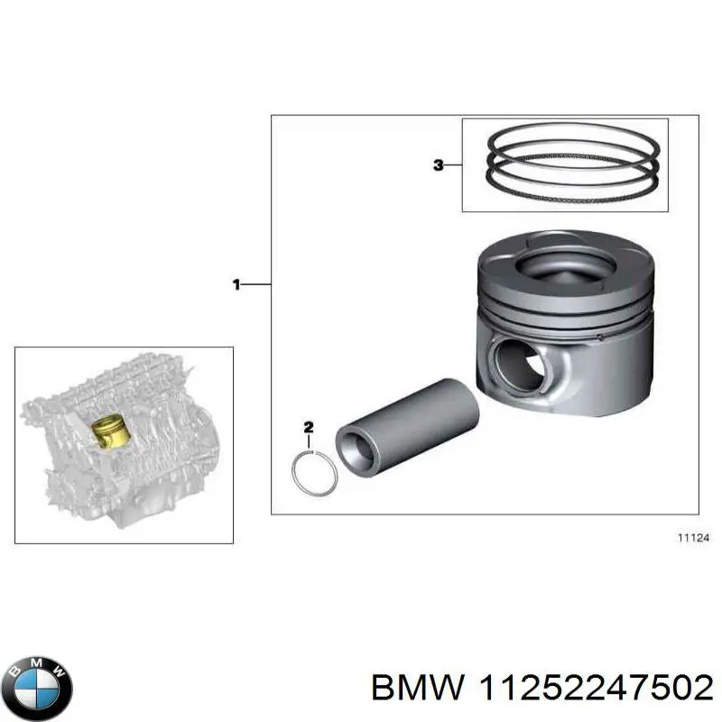 Pistón para cilindro BMW 11252247502 precio, desde 106,00 EUR