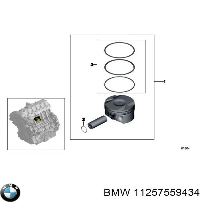 Comprar 11257559434 BMW Juego de aros de pistón para motor, sobremedida (+0,25 mm)